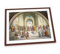 Canvas Geeks Raphael School of Athens FRAMED ART PRINT Picture Poster Artwork - Walnut Frame - Size A3
