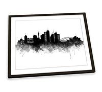 Canvas Geeks Sydney Abstract City Skyline Black FRAMED ART PRINT Picture Poster Artwork - Black Frame - Size A1