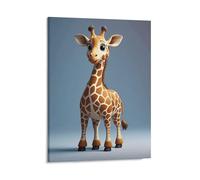 Canvas Giraffe Wall Art Modern Framed Print Painting Artwork Minimalist Pictures Decor Classic Home Wall Decoration Ready to Hang for Living Room Bedroom Office