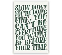 Canvas Green Wall Art Posters And Prints, Vintage Slow Down Your Doing Music Vienna Lyrics Picture, Home Décor 50x70 Cm Frameless
