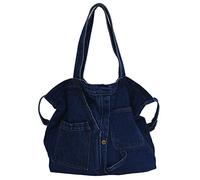 Canvas Hobo Bags for Women Denim Tote Bags Travel Shopper Shoulder Crossbody Bags Large Capacity Handbags, A-dark Blue