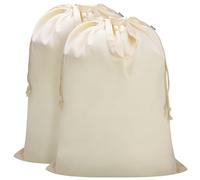 Canvas Laundry Bag, Extra Large Heavy Duty 33"W x 35"H,Beige, 2 Pack | Thick Canvas, Handles & Drawstring Closure, Washable Basket Liner Hamper Liner Home Storage Sack