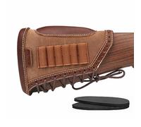 Canvas & Leather Rifle Buttstock Cheek Rest Recoil Pad 6 Rounds Ammo Pouch