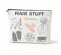 Canvas Makeup Bag Double-Layer Cosmetic Pouch with Lining, Travel Toiletry Bag with Zipper, Makeup Brush Holder for Women Men, Small Organizer Bag for Travel Essentials (23.5 x 17.5 x 4 cm)