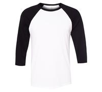 Canvas Mens 3/4 Sleeve Baseball T-Shirt (M) (White/Black)