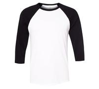 Canvas Mens 3/4 Sleeve Baseball T-Shirt (XL) (White/Black)