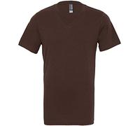 Canvas Mens Jersey Short Sleeve V-Neck T-Shirt (2XL) (Brown)