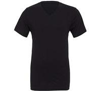 Canvas Mens Jersey Short Sleeve V-Neck T-Shirt (XL) (Black)