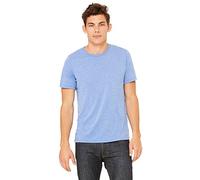 Canvas Mens Triblend Crew Neck Plain Short Sleeve T-Shirt (2XL) (Blue Triblend)