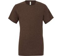 Canvas Mens Triblend Crew Neck Plain Short Sleeve T-Shirt (2XL) (Brown Triblend)