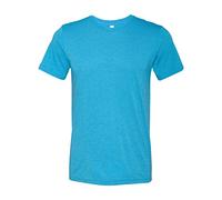 Canvas Mens Triblend Crew Neck Plain Short Sleeve T-Shirt (L) (Aqua Triblend)