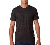 Canvas Mens Triblend Crew Neck Plain Short Sleeve T-Shirt (L) (Charcoal Black Triblend)