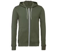 Canvas Mens Zip-up Plain Polycotton Fleece Hooded Sweatshirt Hoodie BC1337