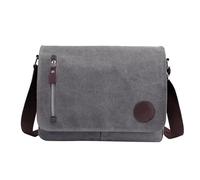 Canvas Messenger Bag Laptop Bag For Men Women For School Work Travel Lunch Bag Messenger (Grey, One Size)