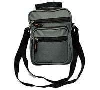 Canvas Messenger Bags Unisex Tote Cross Shoulder Strap Bag Mens Ladies Modern Shopping School Office Travel Utility Work BAG Cross Body Multi Functional Handbag # Grey Small Sports Bag 5 Zip