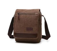 Canvas Messenger Shoulder Crossbody Bag for Men, Medium Satchel with Front Zipper, Casual Business Travel Bag for School, Work, Urban Daily Use, Korean Style Durable Sling Bag