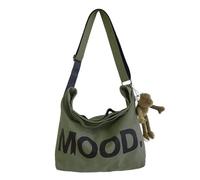 Canvas Messenger Vintage Bag Alt Emo Crossbody Bag Goth Punk Shoulder Satchels Harajuku Grunge Student School Handbag, Army Green