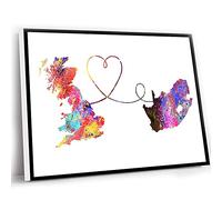 Canvas Modern Wall Art,Teen Room Decor Aesthetic,UnFramed Map Art,Watercolor Map Printing,Gift For Travel Lovers,Britain To South Africa Travel Poster Watercolour Print,12x16 Inch UnFramed Wall Art