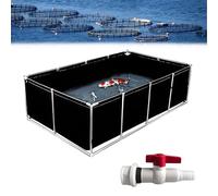 Canvas Outdoor Fish Pond, Fish Breeding Koi Pool for Garden - Multifunction PVC Canvas Pool for Ponds with Drain Valve, Above Ground Pond for Water Storage and Garden Irrigation (Black,2.5X1X0.8M)