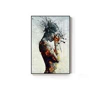 Canvas Painting Abstract Explosion Fire Girl Poster Nordic Poster Print Big Size Wall Art, for Living Room Home Decoration No Frame (Size : 60X90cm Unframed)