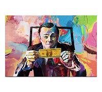 Canvas Painting Art Wolf of Wall Street Leonardo Dicaprio Money Poster and Print for Living Room Decoration Unframed(70X100cm Unframed)