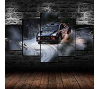 Canvas Painting Car Rally Frameless 150 X 100 Cm 5 Pieces Wall Art Painting Wallpapers Poster Print Living Room Bedroom Dining Room Office Children'S Room Home Decor Artwork
