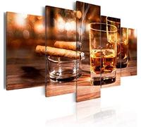Canvas Painting Cigars And Whiskey Cigarettes Frameless 150 X 100 Cm 5 Pieces Wall Art Painting Wallpapers Poster Print Living Room Bedroom Dining Room Office Children'S Room Home Decor Artwork