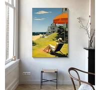 Canvas Painting Edward Hopper Classic Prints Artwork Summer Reading Girl Landscape Poster Wall Art Pictures Home Decor 60x80cm Frameless