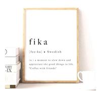 Canvas Painting Fika Swedish Quote Art Posters Prints Inspirational Sweden Scandinavian Modern Wall Art Room Home Decoration 30X40Cm Unframed
