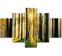 Canvas Painting Forest Trees Landscape 5 Pieces Wall Art Painting Modular Wallpapers Poster Print For Living Room Bedroom Dining Room Office Kids Room Wall Mural Home Decor/Without Frame-2442813412
