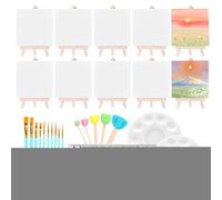 Canvas Painting Kit - Painting Doodle Set | Mini Acrylic Paint Canvas Kit 10 Pieces | Portable Washable Supplies Learning Crafts for Girl Kid Adult Artists Home Classroom Party