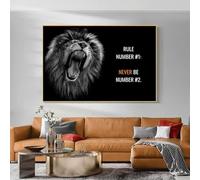 Canvas painting Modern Motivational Lion On the Wall Posters Prints Wall Picture for Living Room Office Home Wall Decor 60x80cm Frameless