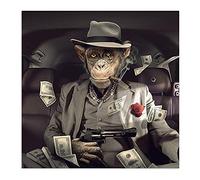 Canvas Painting Money And Mafia Monkey Animal Art Posters Prints Modern Wall Pictures Living Room Home Decoration Mural 30x30cm(12x12in) Frameless