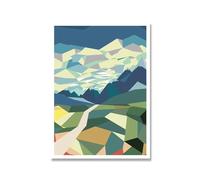Canvas Painting Multicolored Abstract Alpine Wall Art Mountain Posters and Prints Decor Picture Modern Home Decoration(A,60x80cm No Frame)