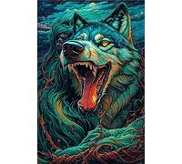 Canvas Painting Mural Art Mad Sky Wolf for Home Decor 60x90cm
