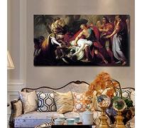 Canvas Painting Print Poster Achilles Lamenting The Death of Patroclus Wall Art Picture for living Room Home Decor19.6 "x39.4"(50x100cm) No frame