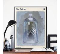Canvas Painting the Bell Jar Sylvia Plath Literary Book Cover Poster Print Literature Bookworm Bibliophile Wall Art for Office Kitchen Home Decor Frameless (50cm x 70cm Unframed)