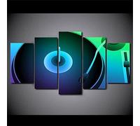 Canvas Painting Turntable Record Player Disc 5 Pieces Wall Art Painting Modular Wallpapers Poster Print For Living Room Bedroom Dining Room Office Kids Room Wall Mural Home Decor Without Frame 150 X