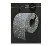 Canvas Painting Wall Art Toilet Roll Paper Color Glitter Diamond Creative Niche Luxury Bedroom Living Room Bathroom Decor Poster No Frame-50x70cm