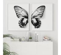 Canvas Paintings Wall Art Print Black and White Butterfly Nordic Poster Animal Picture for Home Decor 60x80cmx2 frame