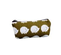 Canvas Pencil Case, Cute Printed Stationery Bag, Multi-Functional Storage Organizer Bag, Makeup Brush Organizer Bag (Little Hedgehog)