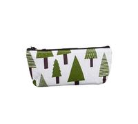 Canvas Pencil Case, Cute Printed Stationery Bag, Multi-Functional Storage Organizer Bag, Makeup Brush Organizer Bag (Pine)