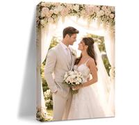 Canvas Personalised Photo Printing No Frame 60x80cm(24x32in),Custom Poster Wall Art,Pet Portrait,Holiday Memory,Personalised Canvas Prints for Family,Friend,Lover,Wedding,Birthday Gift,Home Decor