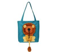Canvas Pet Carrier Tote Lion Shape Head Out Opening for Small Dogs Cats | Cotton Shoulder Handbag for Rabbits Widened Strap Breathable Ventilated Interior Clip