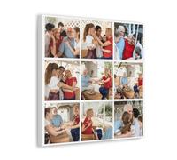 Canvas Photo Collage Personalised - Add 9 Square Photos - Choose Colour & Template Design Style- Custom Photo Canvas Prints or Collage Wall Art | L2BP