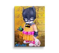 Canvas Picture Batman Money Kid Gold Money Hustle Comic Cartoon Style Size 160 x 120 cm Colour Without Frame
