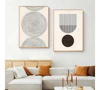 Canvas Pictures,2 Pieces-Abstract Colorful Geometry Minimalist Beige Posters Wall Art Canvas Painting Prints Pictures Living Office Bedroom Room Interior Home Decor-50 * 60cm/(20 * 24inch) Unframed