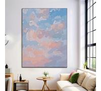 Canvas Pictures Abstract Sky Clouds Art Prints Wall Art Blue And Pink Frameless Canvas Painting Poster Surrealist Oil Painting Photo Print Picture Living Room Bedroom Decorations (80X120Cm)