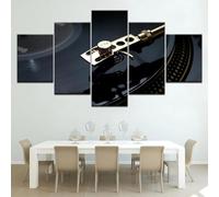 Canvas Pictures Home Decor Wall Art 5 Pieces Retro Records Paintings Hd Prints Posters For Living Room Bedroom Dining Room Office Kids Room Wall Mural/Without Frame 100 X 50 Cm-5090889592