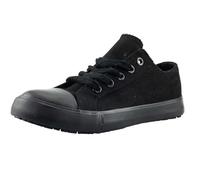 Canvas Plimsolls Trainers, Women's, Memory Foam, Lace-Up, Flats, Water Resistant, Breathable (Black, UK Footwear Size System, Adult, Women, Numeric, Medium, 4)